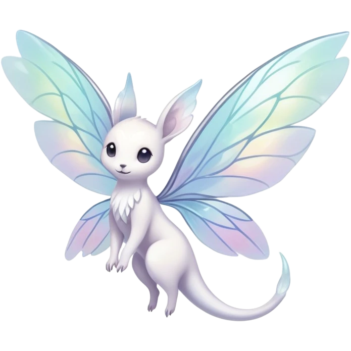  Iridescent white pale wings-ears, fairy-like-fakemon-creature  emoji