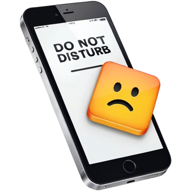 a mobile phone holding up a ‘do not disturb’ sign emoji