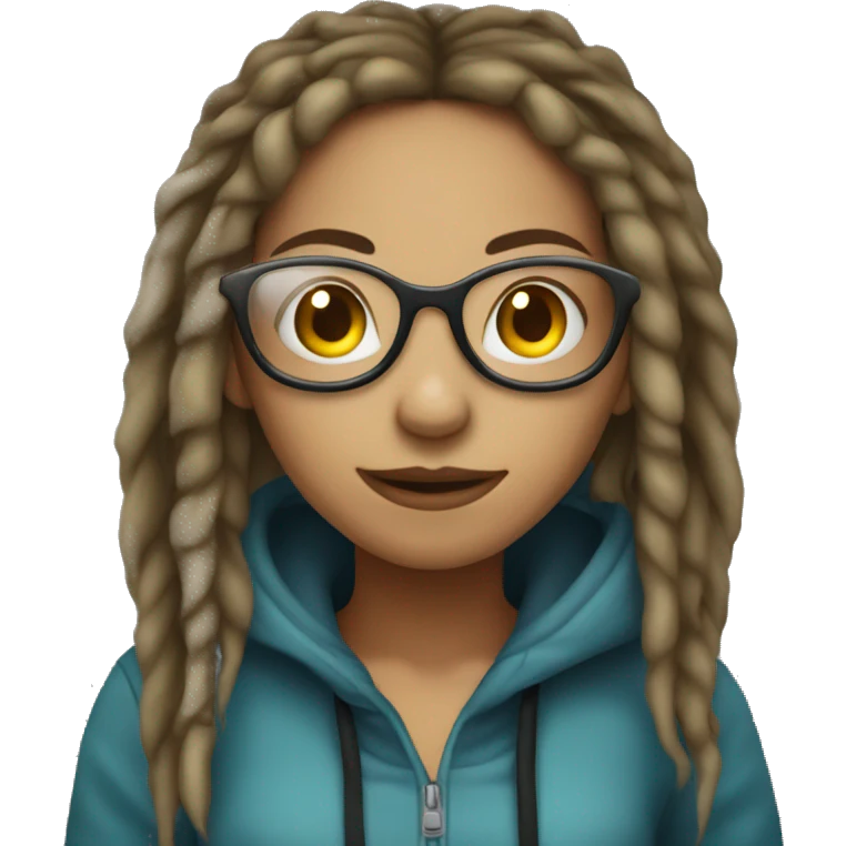 Girl hacker, dreadlocks emoji