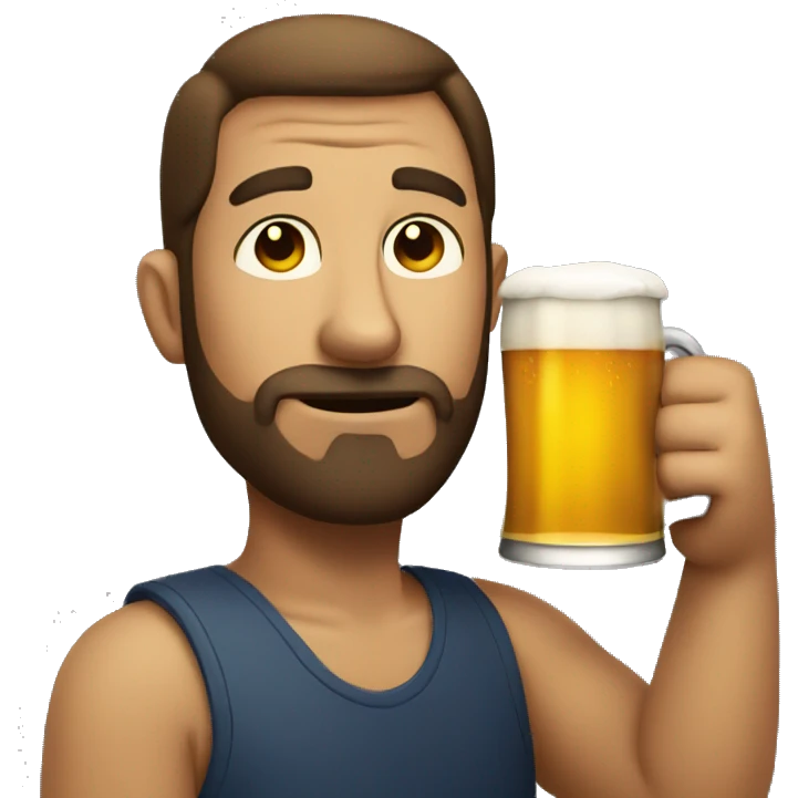 Man drinking beer emoji