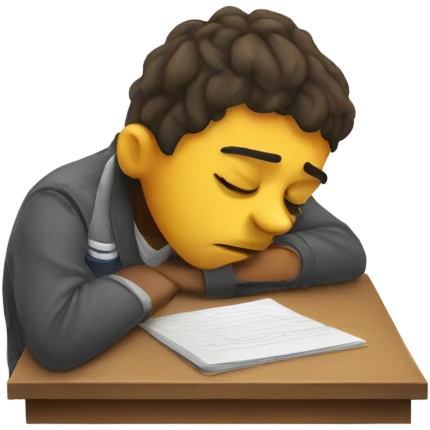 tired student struggling with exam emoji