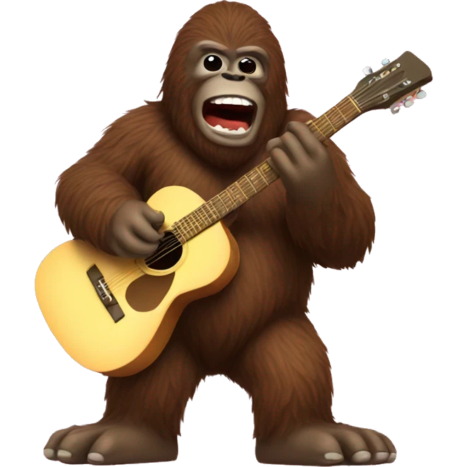 Bigfoot playing the guitar emoji
