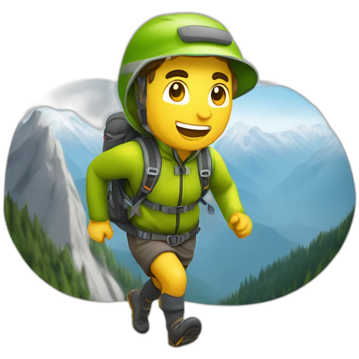 Alpinismo senderista trail runing hombre emoji