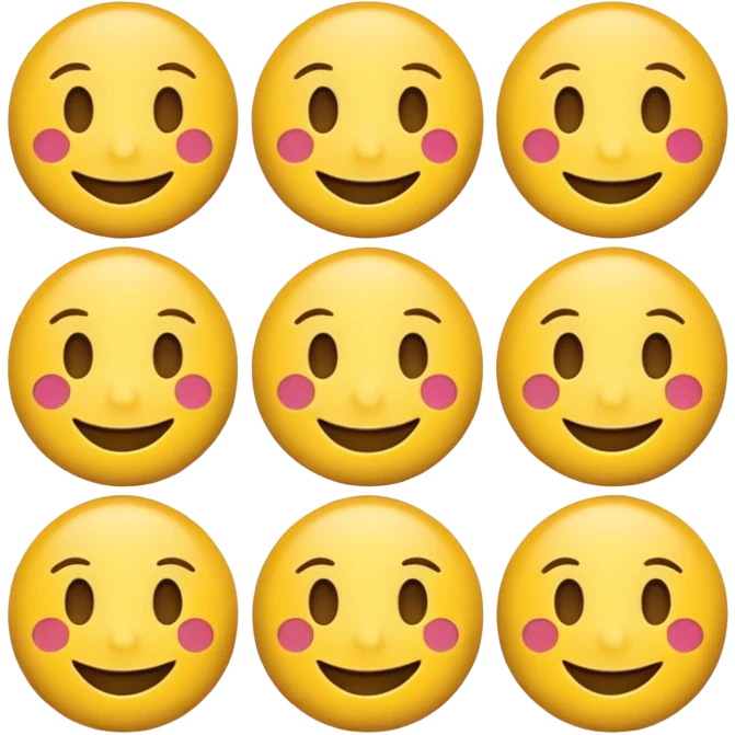 multiple smiling emojis in a 3x3 grid emoji