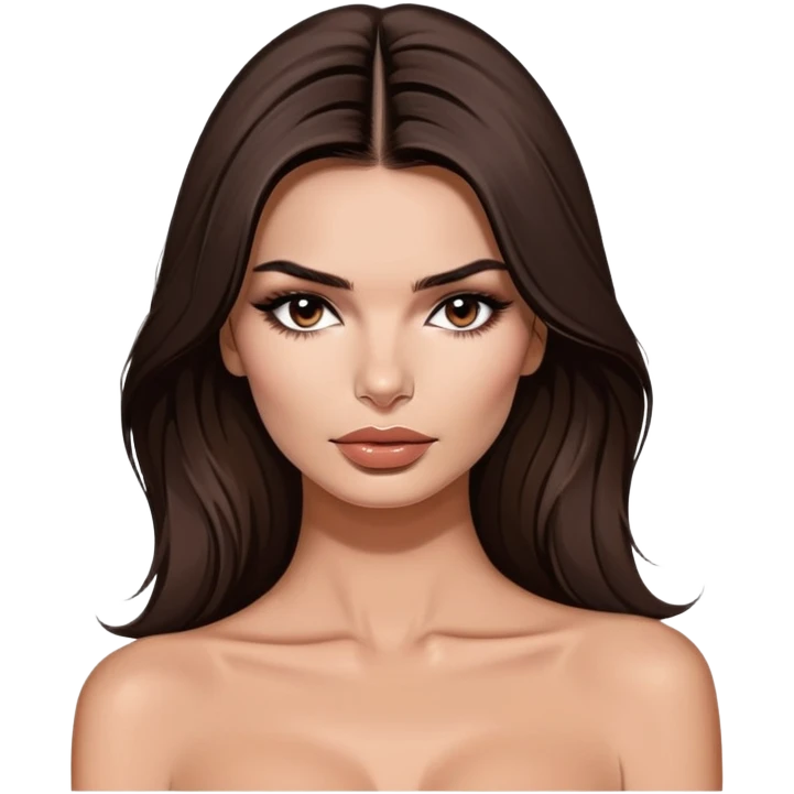 Emily Ratajkowski, glamorous brunette model with sultry expression, high cheekbones, and long dark hair emoji