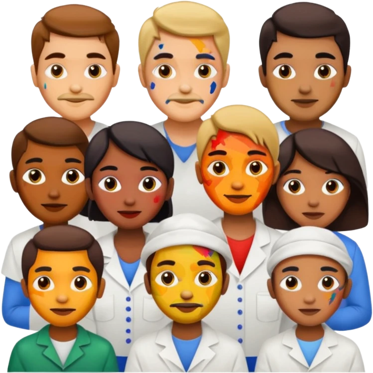 Painters with Paint Stained Faces emoji