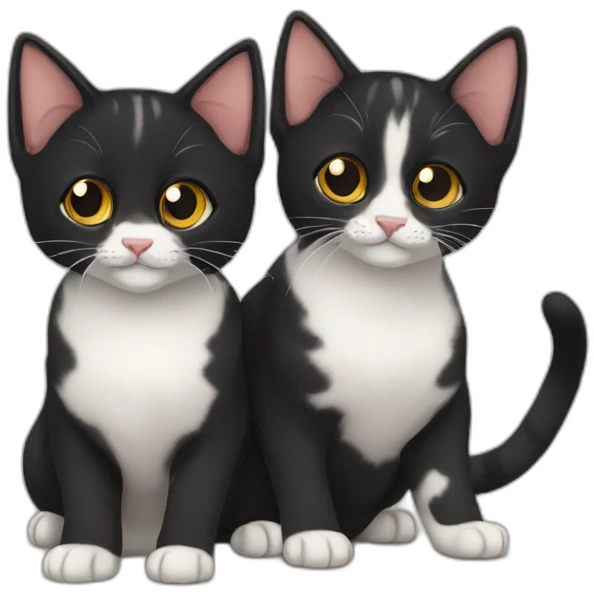 two-cats-bengali-cat-cat-black-kitten-together emoji