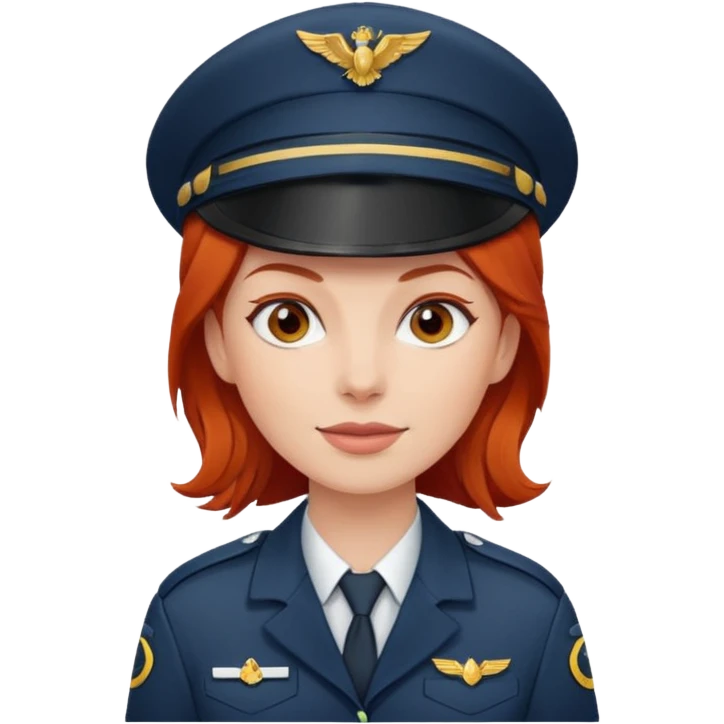 red haired female pilot  emoji