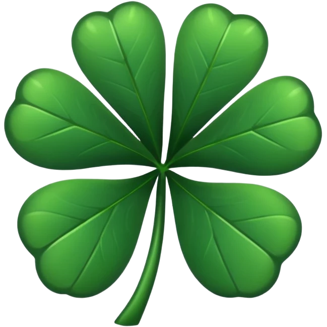 A completely black five leaf clover emoji