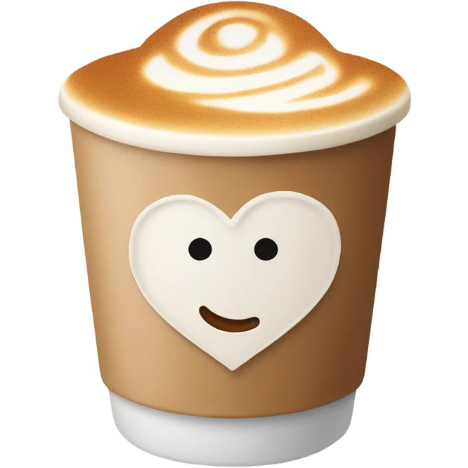 Latte with heart foam  emoji