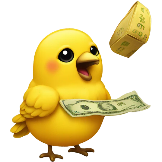 Canary giving a fortune  emoji
