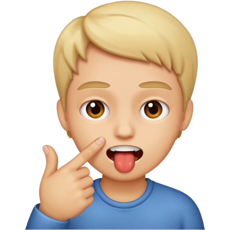 Mordiéndose el dedo emoji
