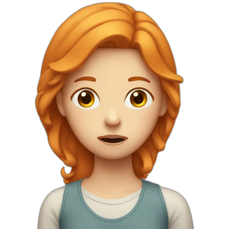 Ginger girl stressed emoji