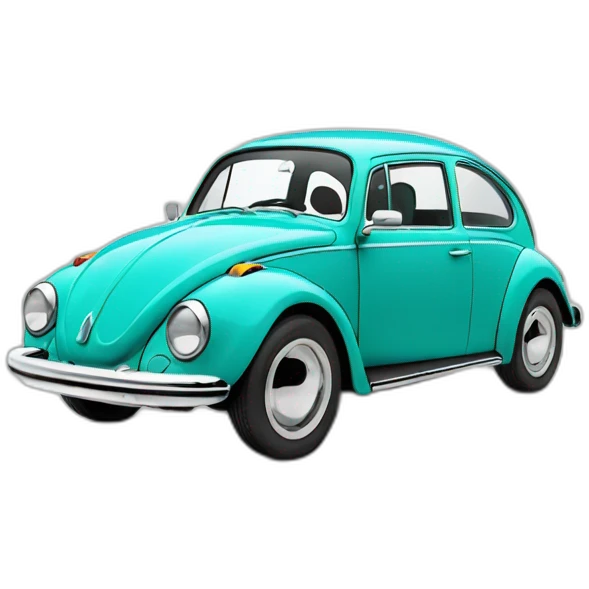 Vw beatle turquoise white emoji