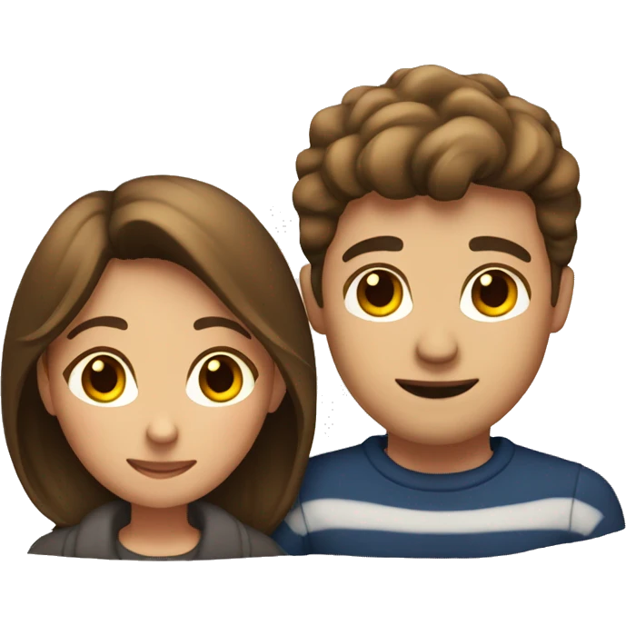 Couple with brown hair around Christmas  emoji