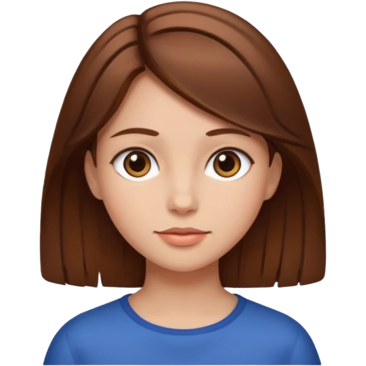 Girl with brown hair who looks real  emoji