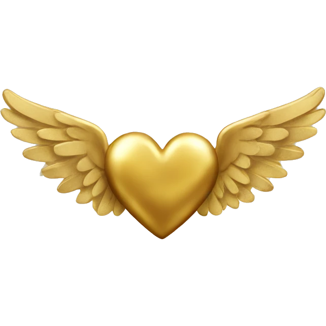 gold heart with angel wings emoji