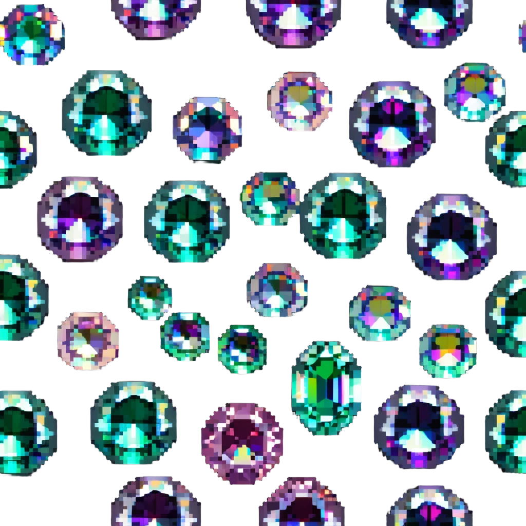 round cut alexandrite gemstone with color-changing properties and holographic sparkle effect emoji