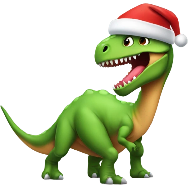 Dinosaur wearing Santa hat  emoji