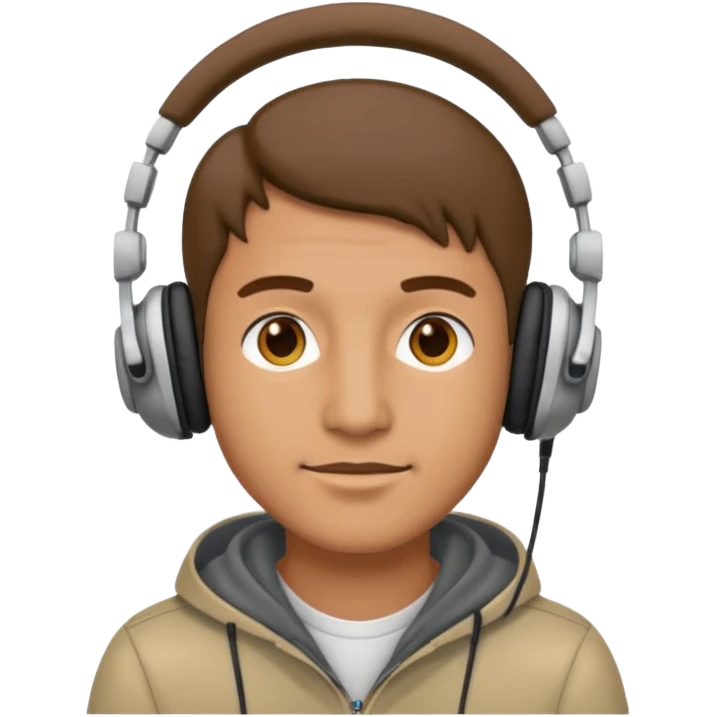 Man with on-ear headphones emoji