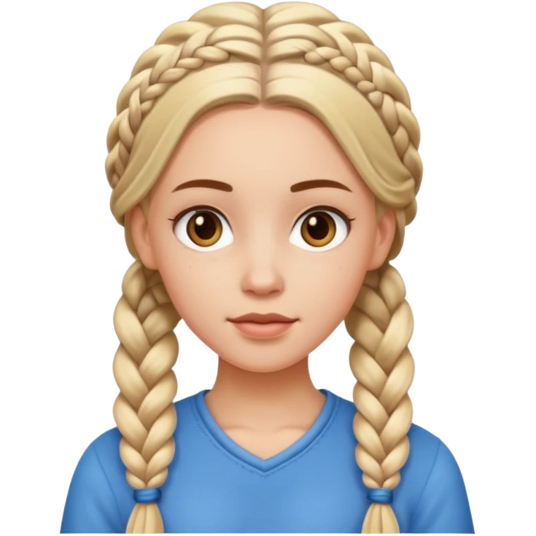 white girl full braids emoji