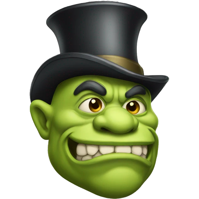 Ogre wearing a tophat emoji