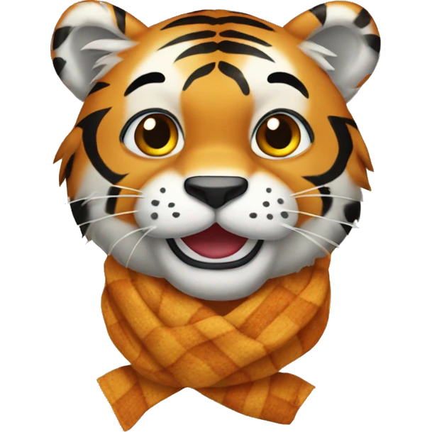 Tiger with scarf emoji