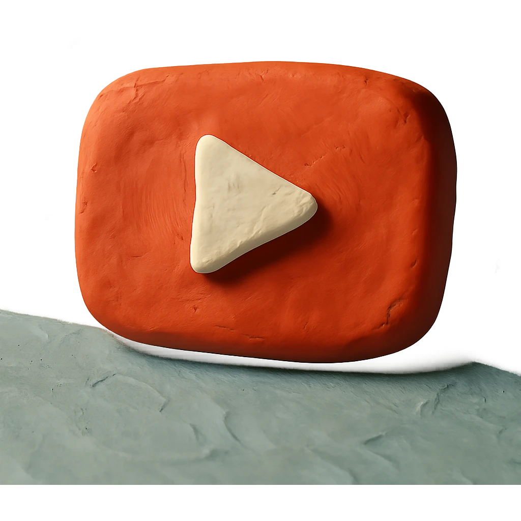 claymation style YouTube logo emoji