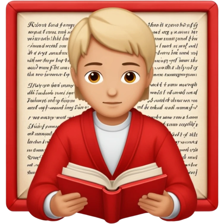 read books in caligraphy in red letters emoji