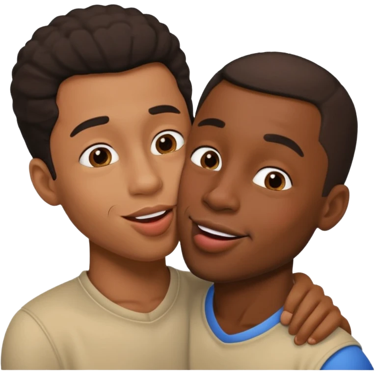 Black man kissing emoji