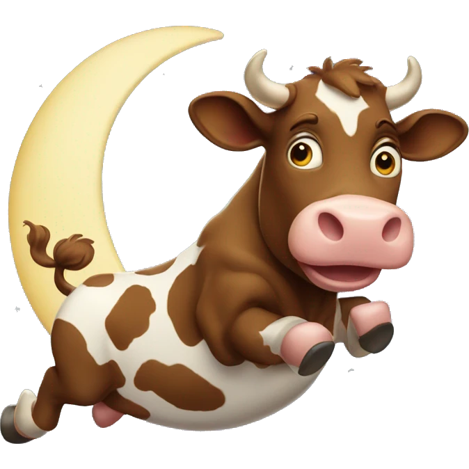 brown cow jumped over the moon emoji