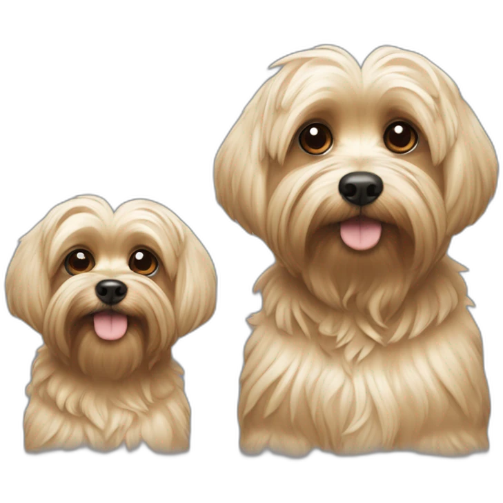 Dois cães, um yorkshire e um shitzu emoji
