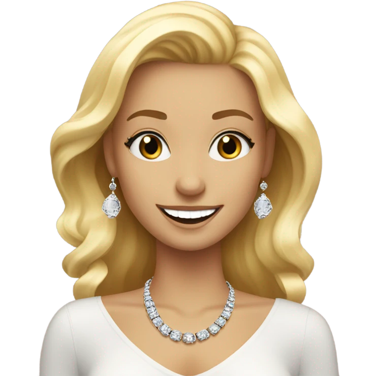 blonde girls smiling with jewelry and happy new year 2025 emoji