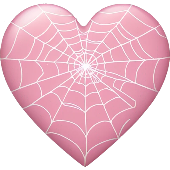 light pink heart, spiderweb  emoji