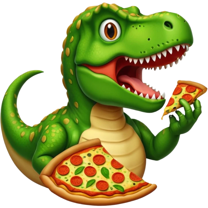 T-Rex eating pizza  emoji