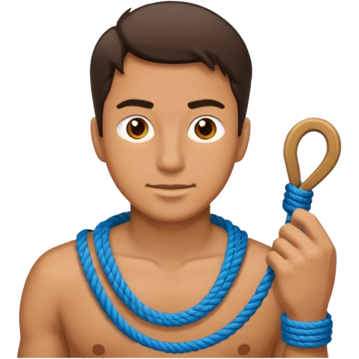 A man using rope to suicide  emoji