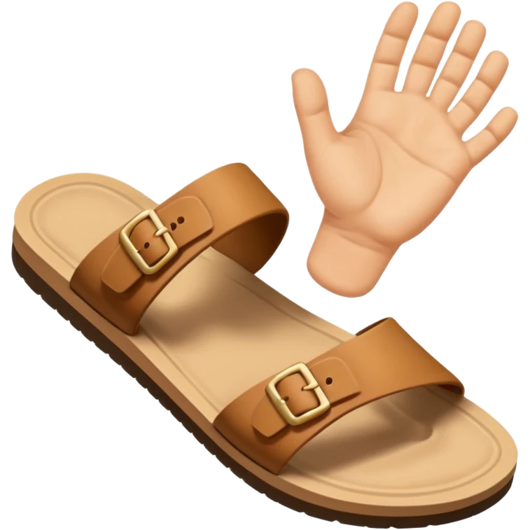 Create a emoji with sandle on hand, a smiley face  emoji