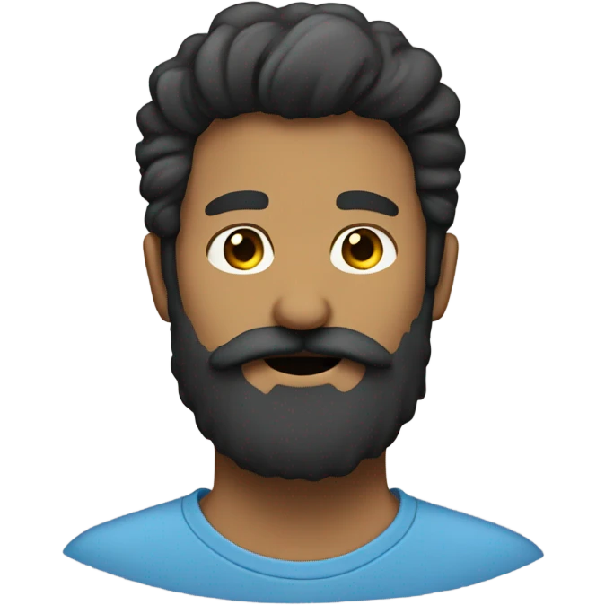 Only beard and mustache no face emoji