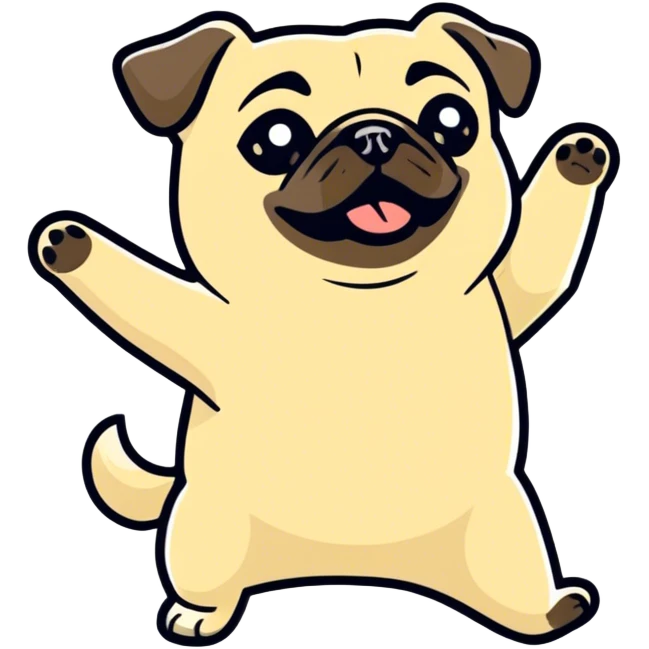 Dancing pug emoji