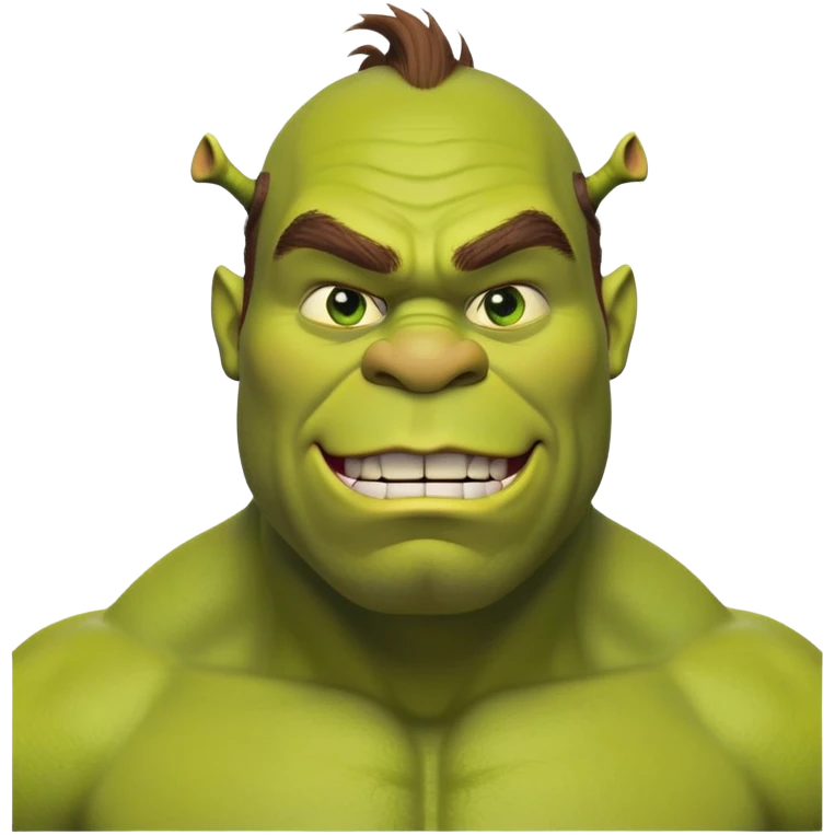 The pumped-up Shrek emoji