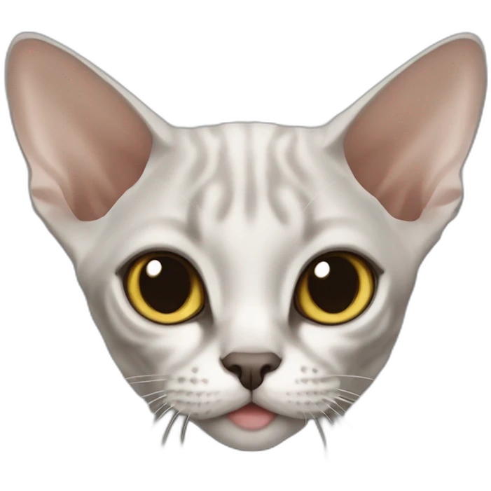 Devon Rex cat grey emoji