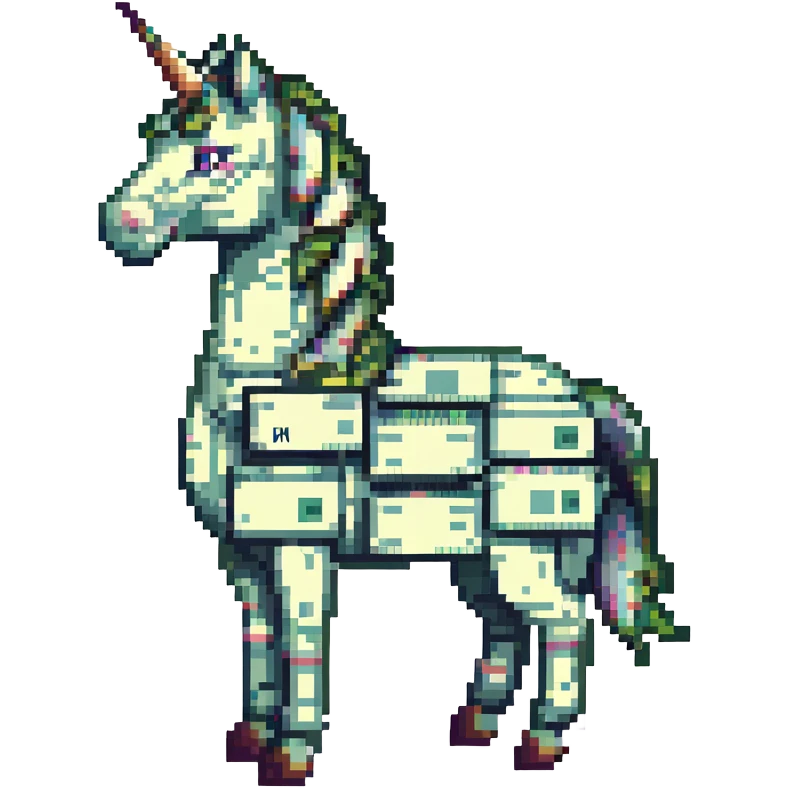 единорог из долларовых купюр, no background emoji