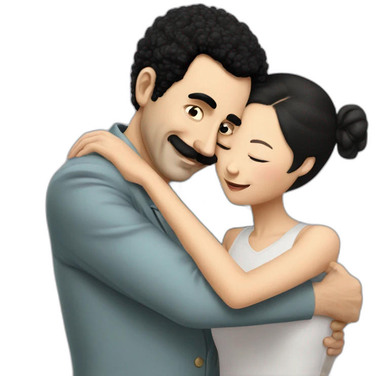 borat hugs chinese girl emoji