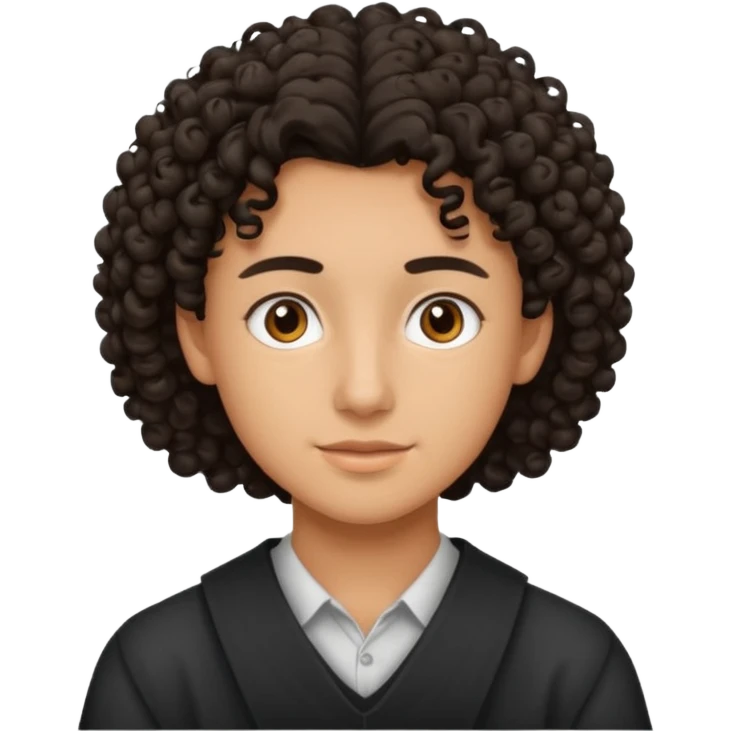 estudiante universitaria morocha de rulos emoji