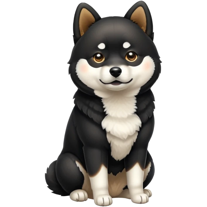 Cute black Shiba Inu full body emoji