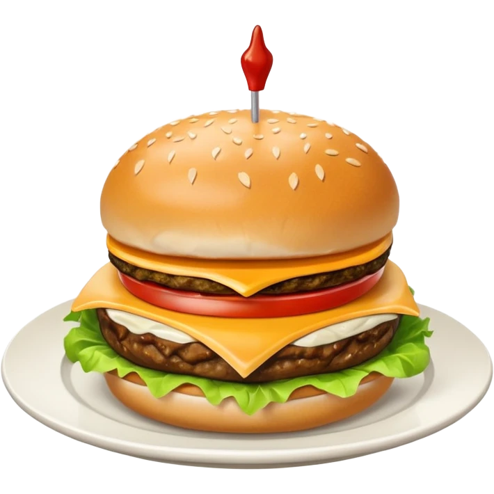 i want a Cheeseburger and Fries with a angle to 15–20° gentle bird’s-eye angle with 2white and red Sause on white plate  emoji
