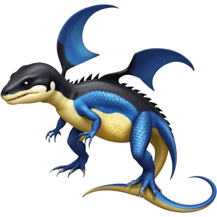 Orca-dragon-reptile-reptilian-lizard-skink-gecko-Digimon-hybrid full body, two legs, arms, tail emoji