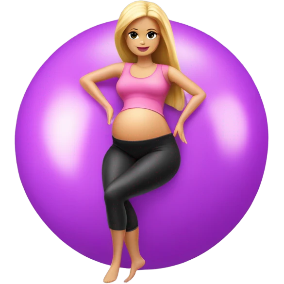 Pregnant Barbie on yoga ball emoji