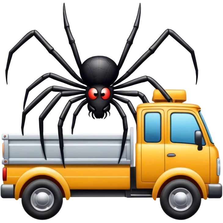 Spider driving a truck  emoji