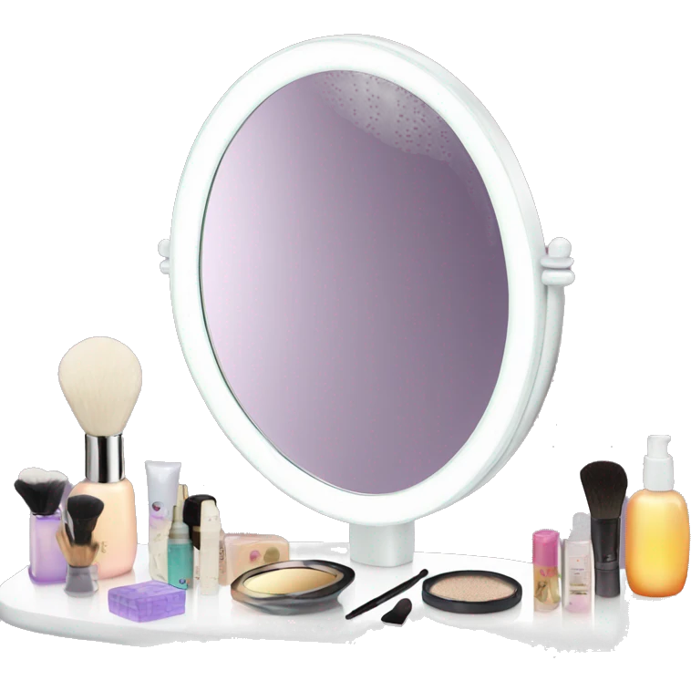 Vanity mirror with products  emoji
